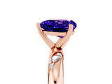 Rose gold Heart Cut Solitaire Diamond Engagement Ring with Twisted Pave Band and Four-Prong Setting_5