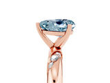 Rose gold Heart Cut Solitaire Diamond Engagement Ring with Twisted Pave Band and Four-Prong Setting_5