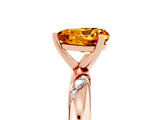 Rose gold Heart Cut Solitaire Diamond Engagement Ring with Twisted Pave Band and Four-Prong Setting_5
