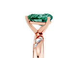 Rose gold Heart Cut Solitaire Diamond Engagement Ring with Twisted Pave Band and Four-Prong Setting_5
