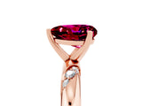 Rose gold Heart Cut Solitaire Diamond Engagement Ring with Twisted Pave Band and Four-Prong Setting_5