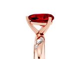 Rose gold Heart Cut Solitaire Diamond Engagement Ring with Twisted Pave Band and Four-Prong Setting_5