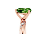 Rose gold Heart Cut Solitaire Diamond Engagement Ring with Twisted Pave Band and Four-Prong Setting_5