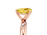 Rose gold Heart Cut Solitaire Diamond Engagement Ring with Twisted Pave Band and Four-Prong Setting_5