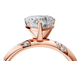 Rose gold Heart Cut Solitaire Diamond Engagement Ring with Twisted Pave Band and Four-Prong Setting_7