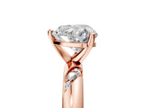 Rose gold Heart Cut Solitaire Diamond Engagement Ring with Twisted Pave Band and Four-Prong Setting_8