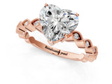 Rose gold Heart Cut Solitaire Diamond Ring with Infinity Twist Band and Four-Prong Setting_14
