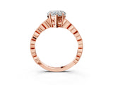 Rose gold Heart Cut Solitaire Diamond Ring with Infinity Twist Band and Four-Prong Setting_16