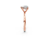 Rose gold Heart Cut Solitaire Diamond Ring with Prong Setting and Plain Band_5