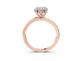 Rose gold Heart Cut Solitaire Diamond Ring with Prong Setting and Plain Band_6