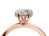 Rose gold Heart Cut Solitaire Diamond Ring with Prong Setting and Plain Band_7