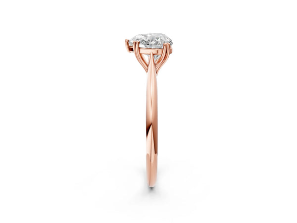 Rose gold Heart Cut Solitaire Diamond Ring with Six-Prong Setting and Classic Band