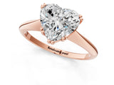 Rose gold Heart Cut Solitaire Diamond Ring with Six-Prong Setting and Classic Band_4