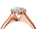 Rose gold Heart Cut Solitaire Diamond Ring with Six-Prong Setting and Classic Band_7