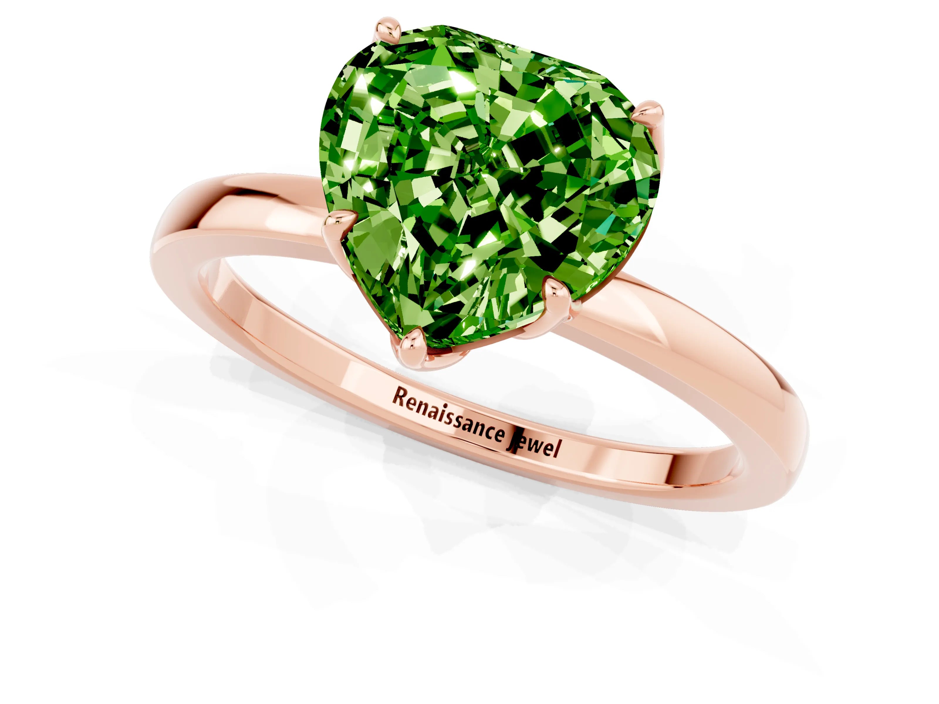 Rose gold Heart Cut Solitaire Diamond Ring with Thin Band and Four-Prong Setting_1
