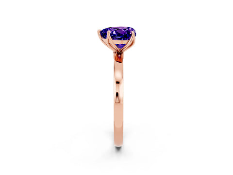 Rose gold Heart Cut Solitaire Diamond Ring with Thin Band and Four-Prong Setting_2