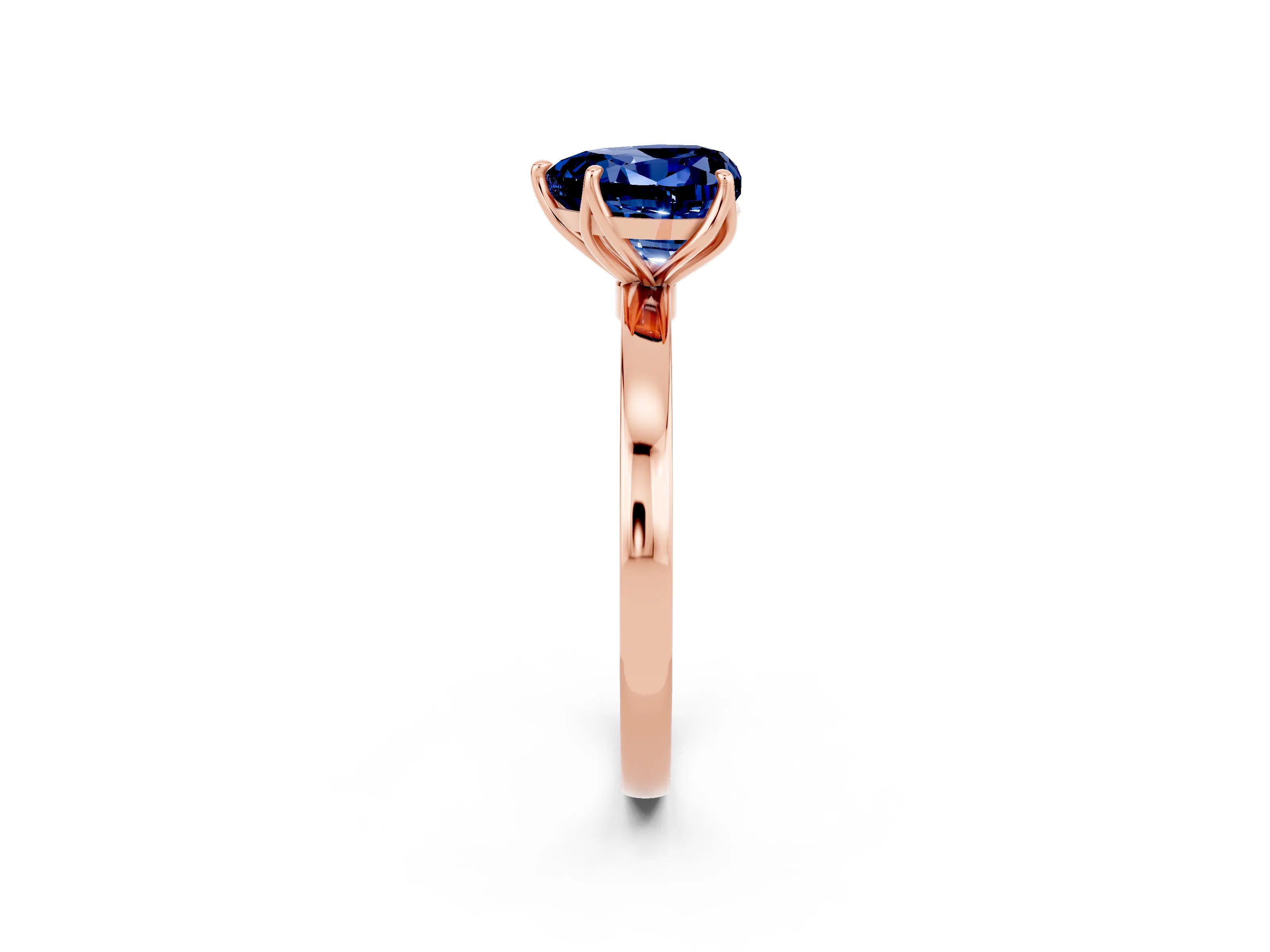 Rose gold Heart Cut Solitaire Diamond Ring with Thin Band and Four-Prong Setting_2
