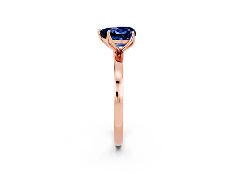 Rose gold Heart Cut Solitaire Diamond Ring with Thin Band and Four-Prong Setting_2