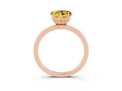 Rose gold Heart Cut Solitaire Diamond Ring with Thin Band and Four-Prong Setting_3