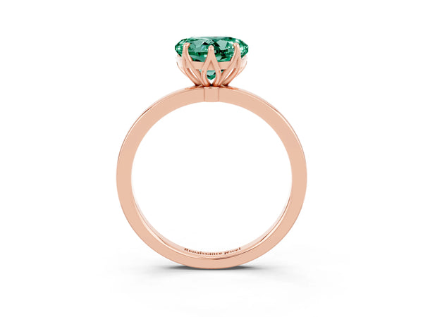 Rose gold Heart Cut Solitaire Diamond Ring with Thin Band and Four-Prong Setting
