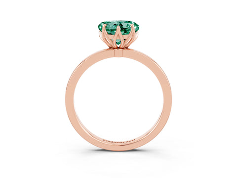 Rose gold Heart Cut Solitaire Diamond Ring with Thin Band and Four-Prong Setting_3