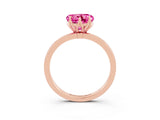 Rose gold Heart Cut Solitaire Diamond Ring with Thin Band and Four-Prong Setting_3