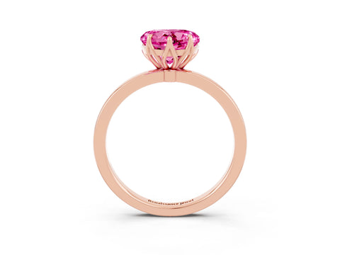 Rose gold Heart Cut Solitaire Diamond Ring with Thin Band and Four-Prong Setting_3