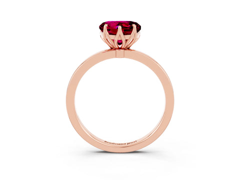 Rose gold Heart Cut Solitaire Diamond Ring with Thin Band and Four-Prong Setting_3