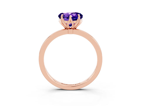 Rose gold Heart Cut Solitaire Diamond Ring with Thin Band and Four-Prong Setting_3