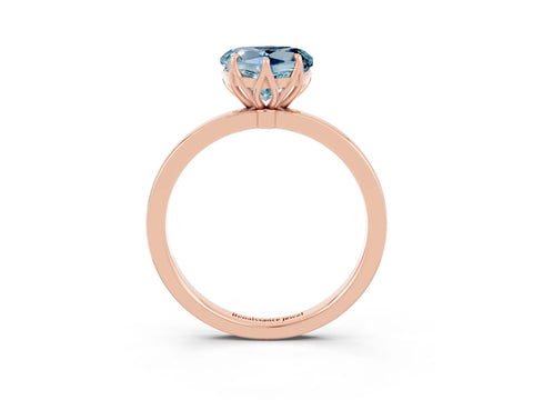Rose gold Heart Cut Solitaire Diamond Ring with Thin Band and Four-Prong Setting_3