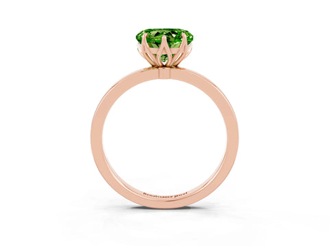 Rose gold Heart Cut Solitaire Diamond Ring with Thin Band and Four-Prong Setting_3