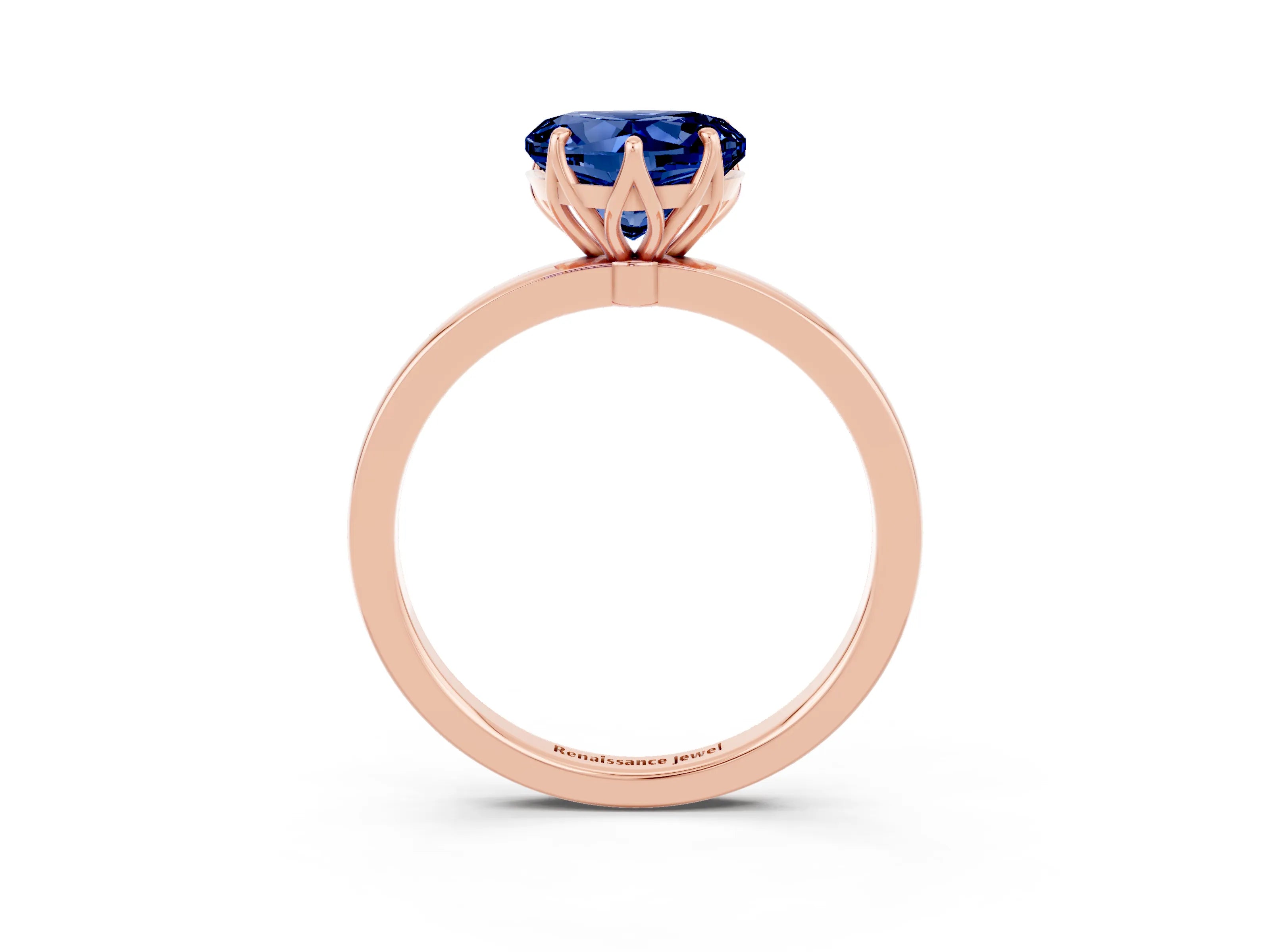 Rose gold Heart Cut Solitaire Diamond Ring with Thin Band and Four-Prong Setting_3