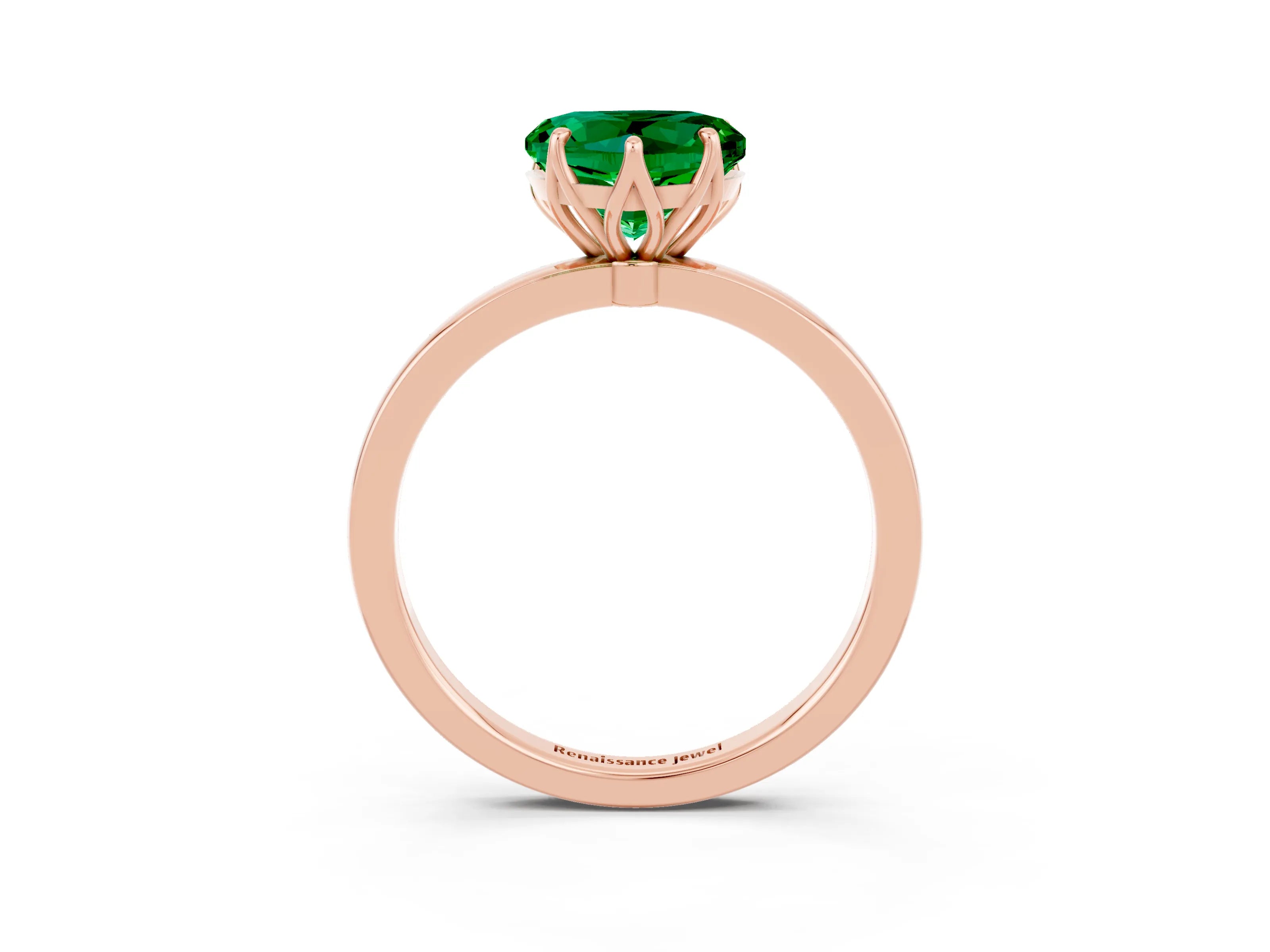 Rose gold Heart Cut Solitaire Diamond Ring with Thin Band and Four-Prong Setting_3