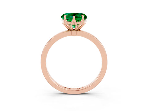 Rose gold Heart Cut Solitaire Diamond Ring with Thin Band and Four-Prong Setting_3