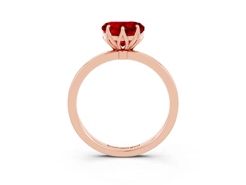 Rose gold Heart Cut Solitaire Diamond Ring with Thin Band and Four-Prong Setting_3