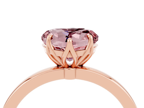 Rose gold Heart Cut Solitaire Diamond Ring with Thin Band and Four-Prong Setting_4