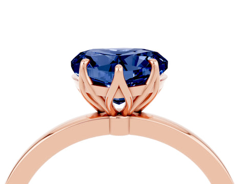 Rose gold Heart Cut Solitaire Diamond Ring with Thin Band and Four-Prong Setting_4