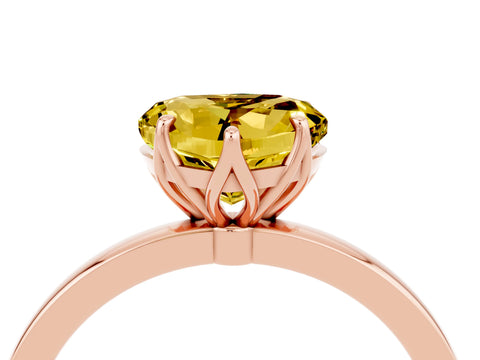 Rose gold Heart Cut Solitaire Diamond Ring with Thin Band and Four-Prong Setting_4