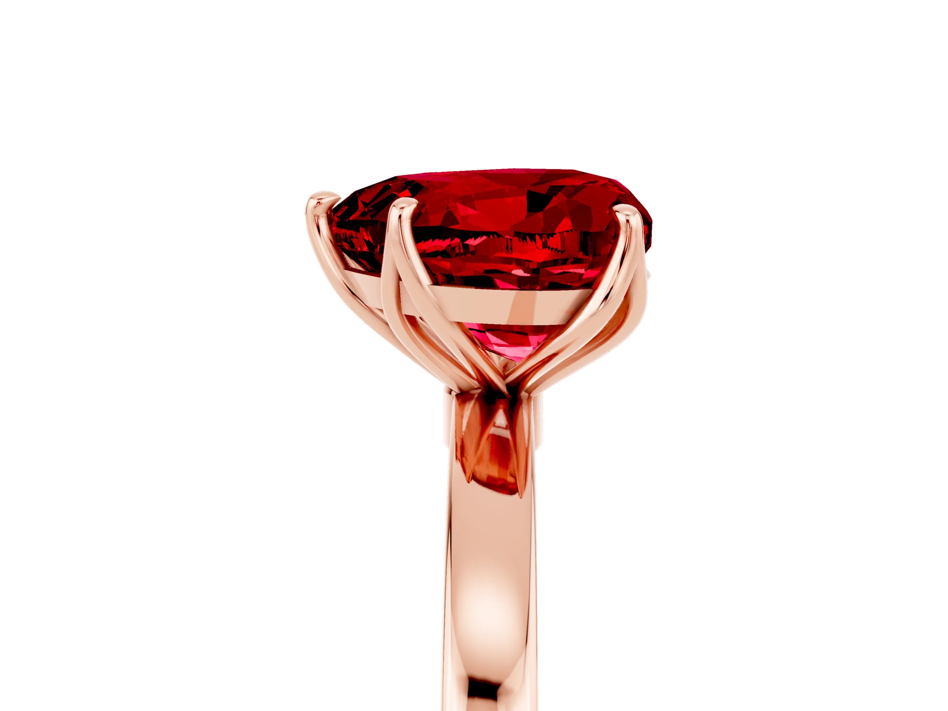 Rose gold Heart Cut Solitaire Diamond Ring with Thin Band and Four-Prong Setting_5