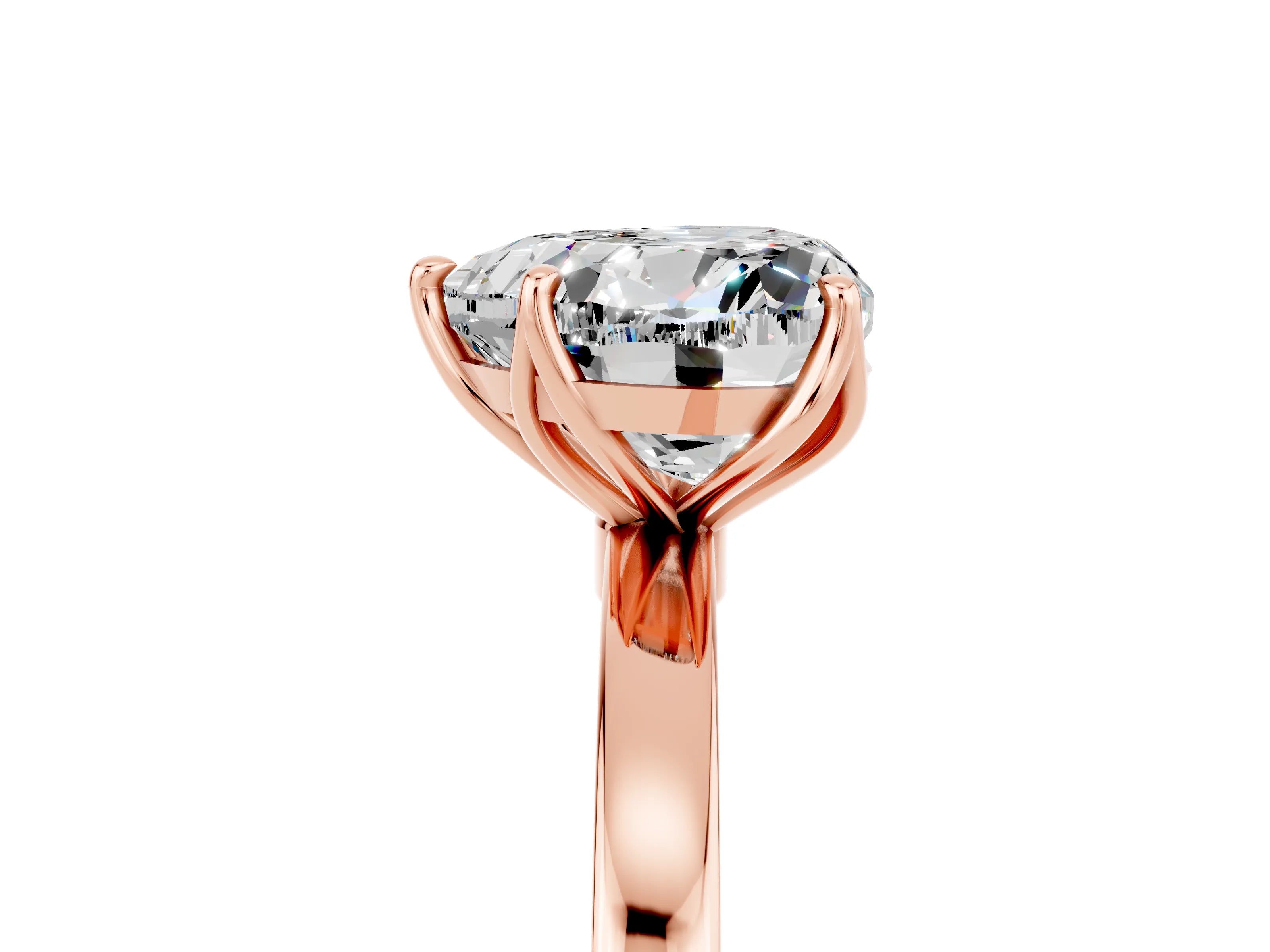 Rose gold Heart Cut Solitaire Diamond Ring with Thin Band and Four-Prong Setting_5