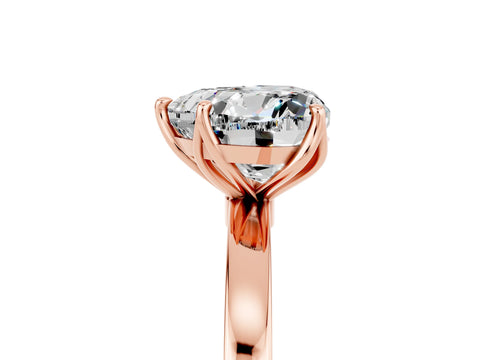 Rose gold Heart Cut Solitaire Diamond Ring with Thin Band and Four-Prong Setting_5