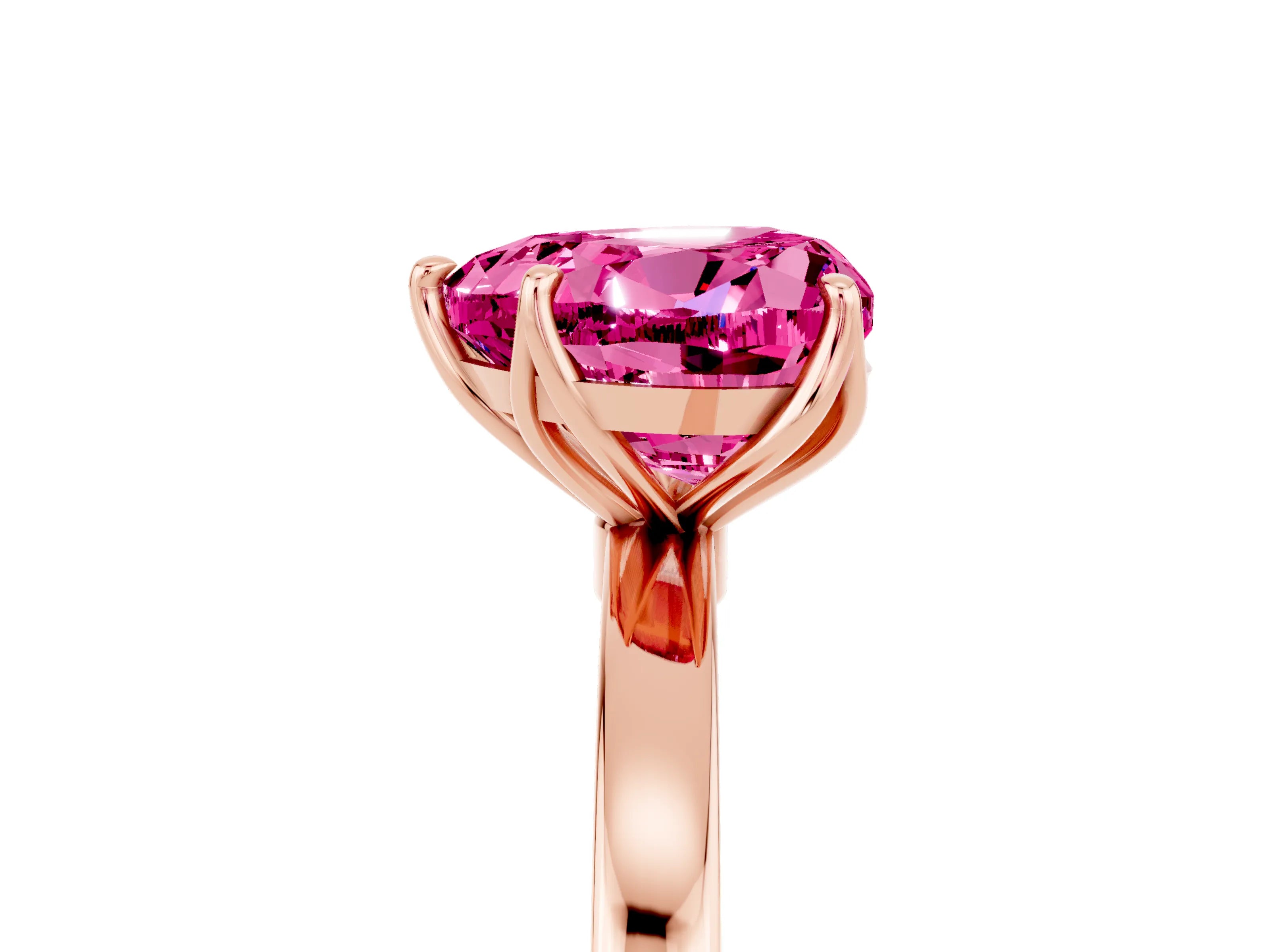 Rose gold Heart Cut Solitaire Diamond Ring with Thin Band and Four-Prong Setting_5