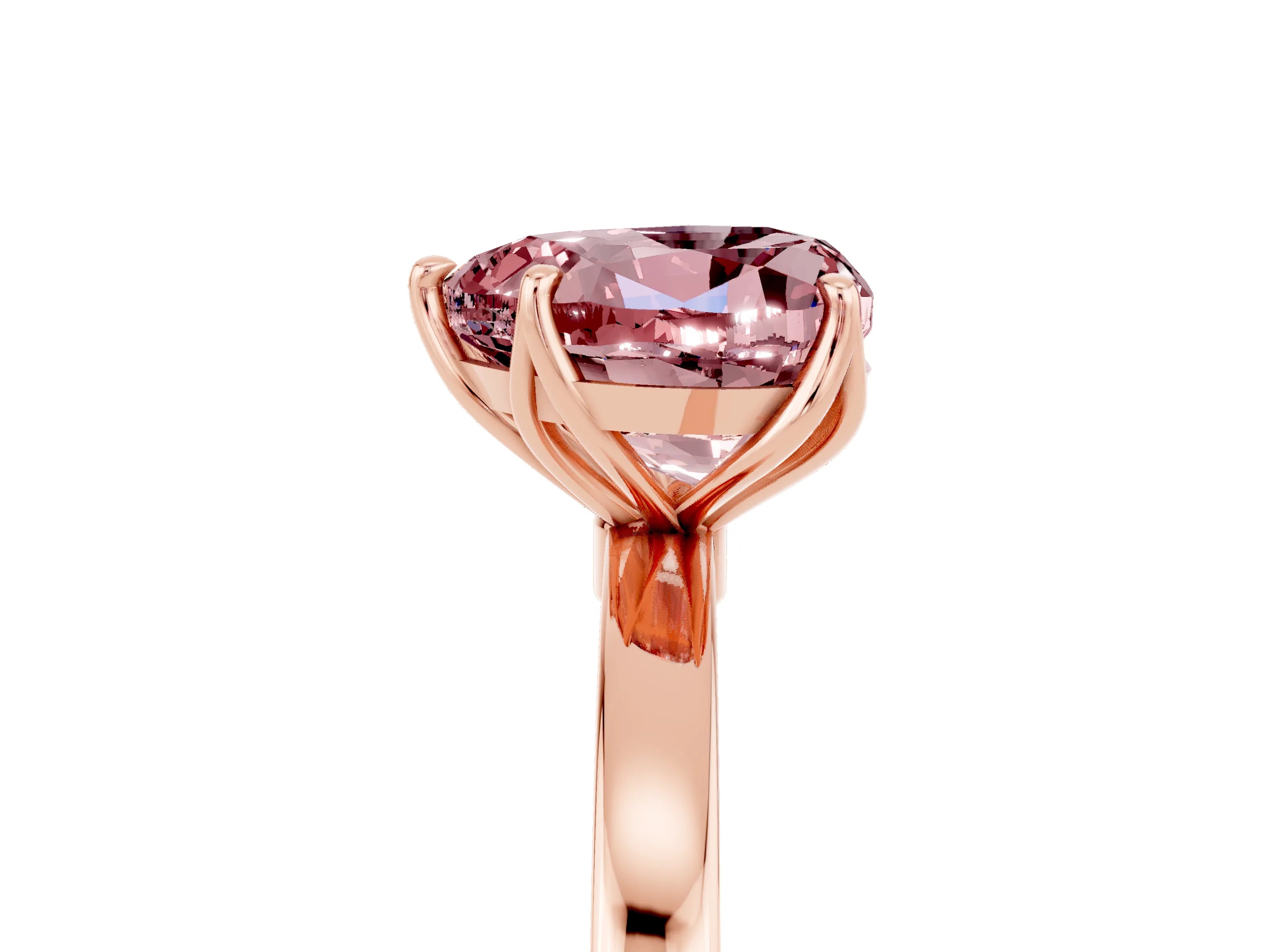 Rose gold Heart Cut Solitaire Diamond Ring with Thin Band and Four-Prong Setting_5