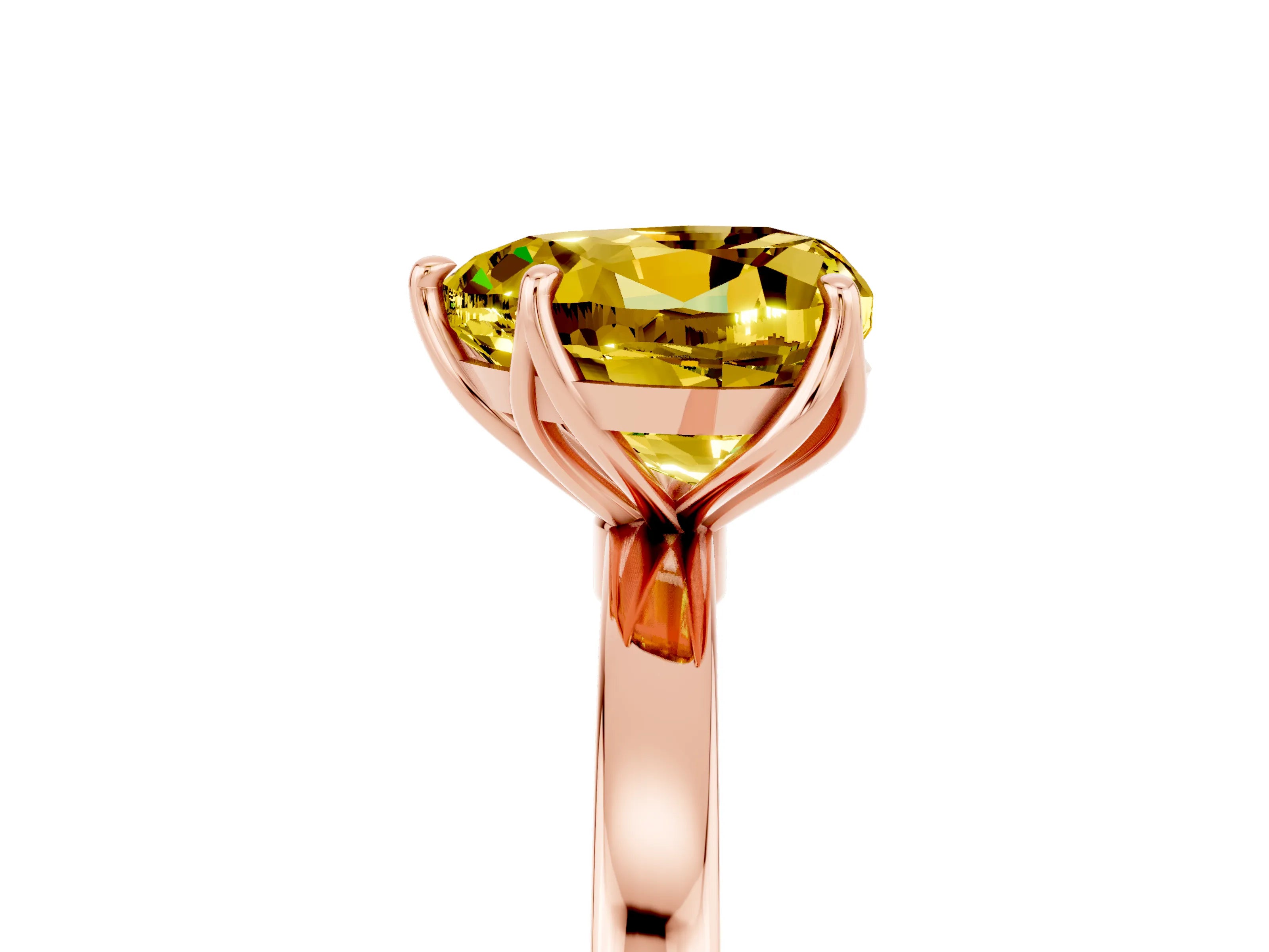 Rose gold Heart Cut Solitaire Diamond Ring with Thin Band and Four-Prong Setting_5