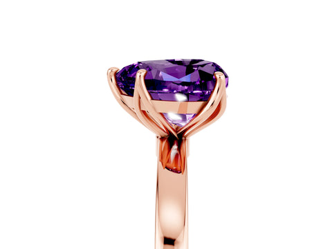 Rose gold Heart Cut Solitaire Diamond Ring with Thin Band and Four-Prong Setting_5