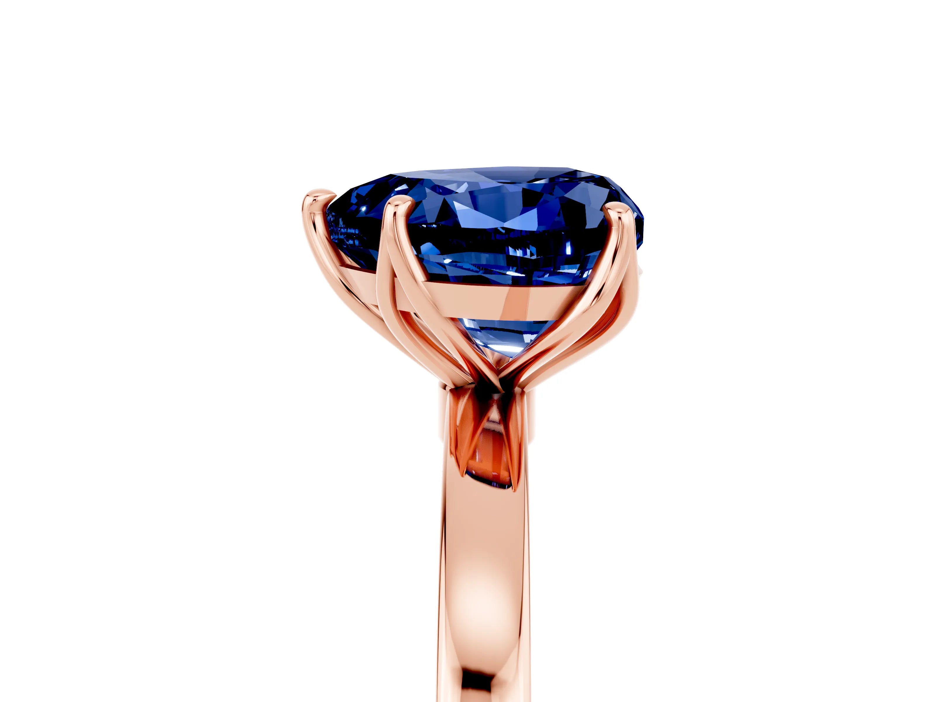 Rose gold Heart Cut Solitaire Diamond Ring with Thin Band and Four-Prong Setting_5