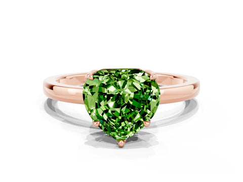 Rose gold Heart Cut Solitaire Diamond Ring with Thin Band and Four-Prong Setting
