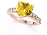 Rose gold Heart Cut Solitaire Diamond with Pavé Band and Four-Prong Setting_1