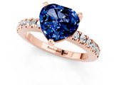 Rose gold Heart Cut Solitaire Diamond with Pavé Band and Four-Prong Setting_1