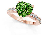 Rose gold Heart Cut Solitaire Diamond with Pavé Band and Four-Prong Setting_1